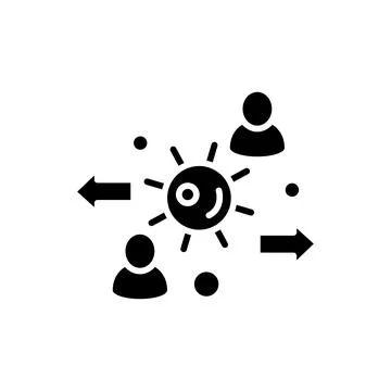 Virus spread glyph icon Stock Illustration
