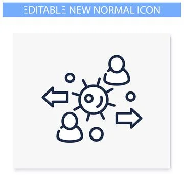 Virus spread line icon. Editable illustration Illustrazione stock