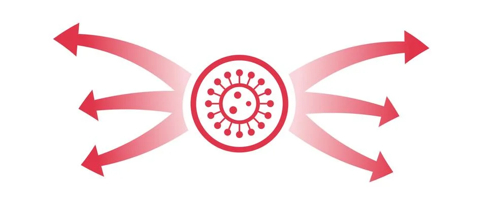 Virus spread as war attack or assault concept. Illustrazione stock