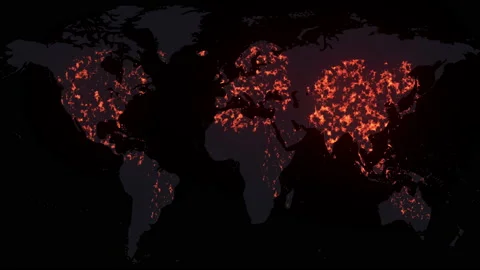 The virus spread world map yellow animation 動画素材 135349752