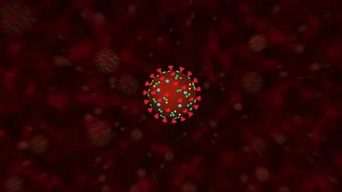 Virus spreading and multiplying Stock Illustration