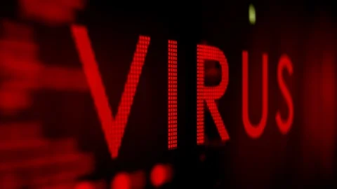 Virus spyware. Cyber security concept. Hackers code on computer screen Stock Footage 123852409