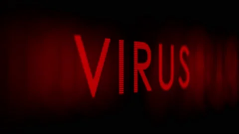 Virus spyware. Cyber security concept. Hackers code on computer screen Stock Footage 130307237