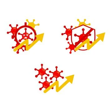 Virus with statistic progress illustration design. on white background Illustrazione stock