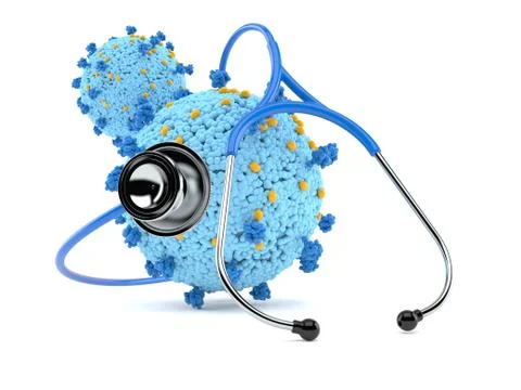 Virus with stethoscope Stock Illustration