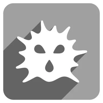 Virus Structure Flat Square Icon with Long Shadow Illustrazione stock