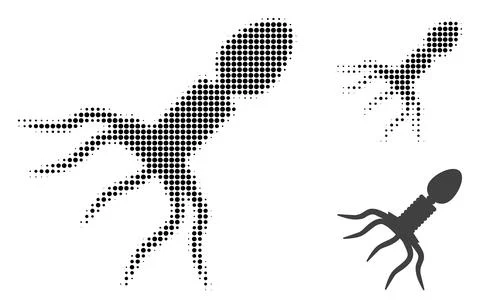 Virus Structure Halftone Dotted Icon Illustrazione stock