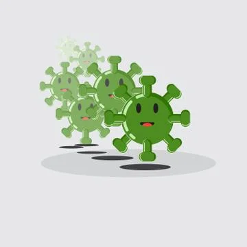 Virus in the style of a flat design. Fighting the virus with antibiotics - Ve Stock Illustration