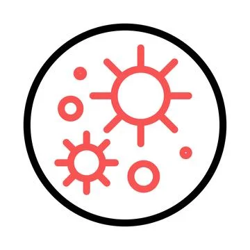 Virus Symbol with Circle and Vector Elements Stock Illustration