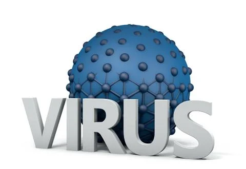 Virus taking on cell Stock-Illustration