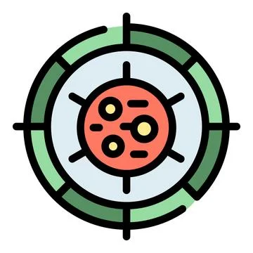 Virus target icon vector flat Stockillustratie