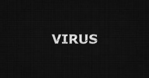 VIRUS text on board Stockillustratie