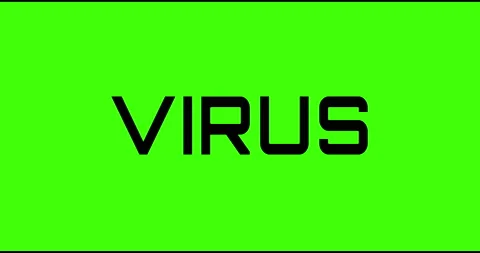 Virus text green screen, masked glitched effect. Video stock 132624077