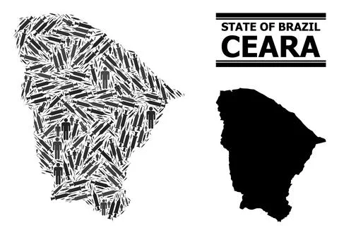 Virus Therapy Mosaic Map of Ceara State Stock Illustration