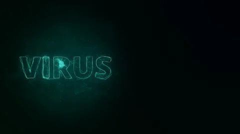 Virus title with plexus effect. Connected lines with dots. Lines title plexus Illustrazione stock