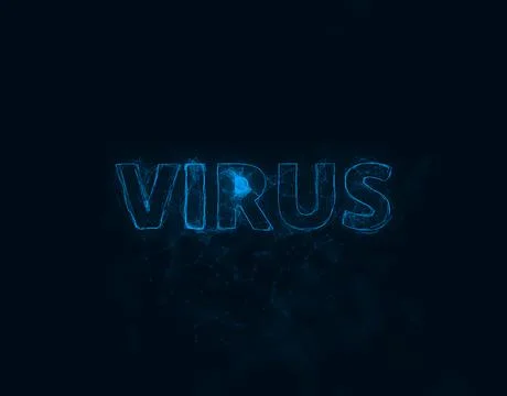 Virus title with plexus effect. Connected lines with dots. Lines title plexus Illustrazione stock