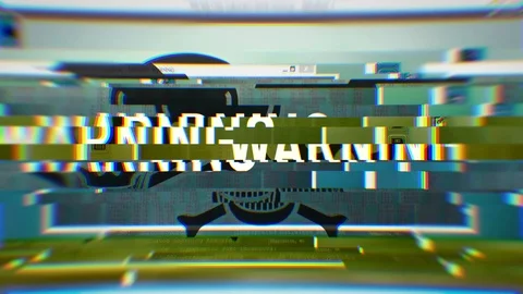 Virus took over Computer. Skull - Warning. Desktop Screen. Stock Footage 103130758