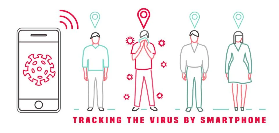 Virus Tracking Image Stock Illustration