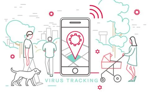 Virus Tracking Image イラスト素材