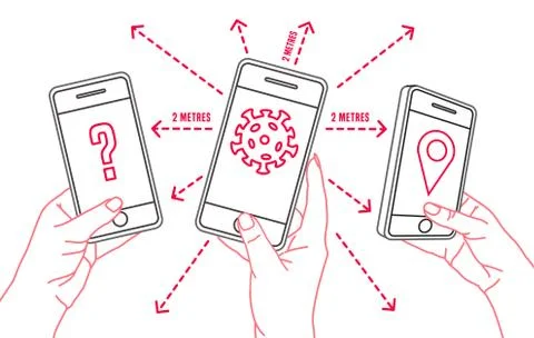 Virus tracking location application イラスト素材