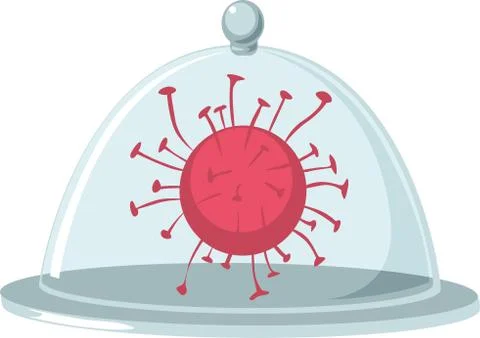 Virus Under a Glass Lid - Vector Illustration Stock Illustration