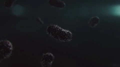 A virus under a microscope in a 3D animation Stock-Footage 240453861