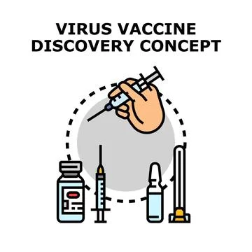 Virus vaccine discovering and developing medical cure Illustrazione stock