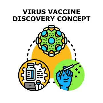 Virus vaccine research development and discovery concept Stock Illustration