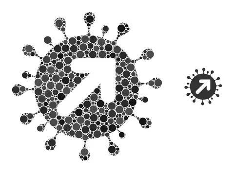 Virus Vector Collage of Circle Pixels Stock Illustration