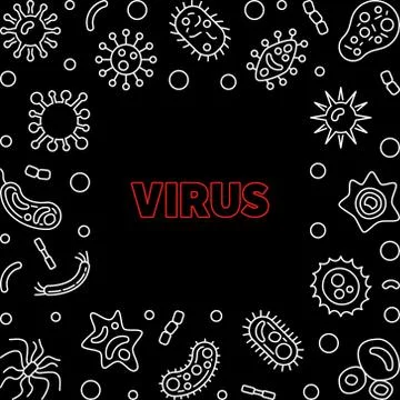 Virus vector concept creative thin line illustration or frame Stock Illustration