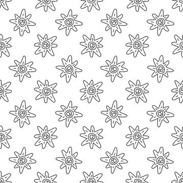 Virus vector concept minimal line seamless pattern Stock Illustration