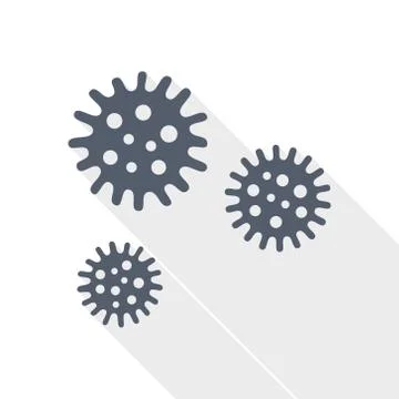 Virus vector icon, bacteria, pathogen, infection concept flat design illustra Illustrazione stock