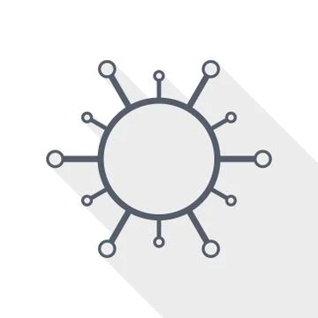 Virus vector icon, bacteria, pathogen, infection concept flat design illustra Stock Illustration