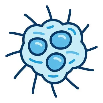 Virus vector Parasite concept blue icon or symbol Stock Illustration
