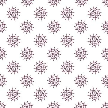 Virus vector Parasite concept line creative seamless pattern 库存插图