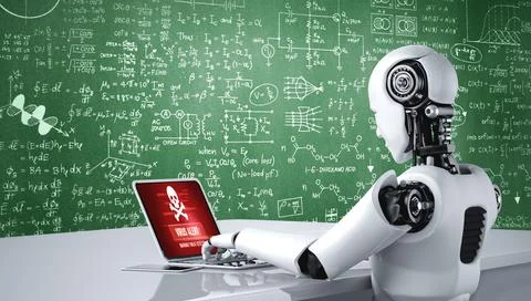 Virus warning alert on computer screen detected modish cyber threat Stock Illustration