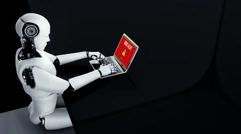 Virus warning alert on computer screen detected modish cyber threat Illustrazione stock