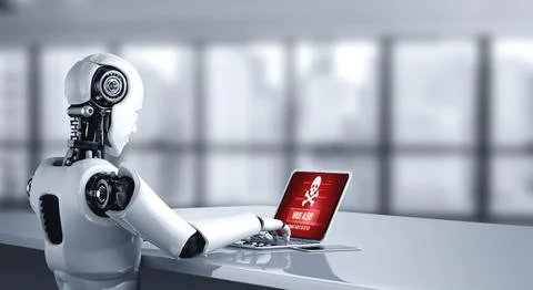 Virus warning alert on computer screen detected modish cyber threat Illustrazione stock