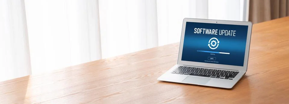 Virus warning alert on computer screen detected modish cyber threat Stock Photos