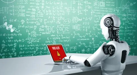 Virus warning alert on computer screen detected modish cyber threat Foto stock