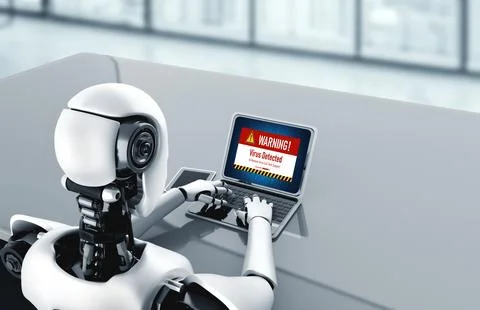 Virus warning alert on computer screen detected modish cyber threat 库存照片