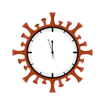 Virus warning clock shortly before twelve Stock-Illustration