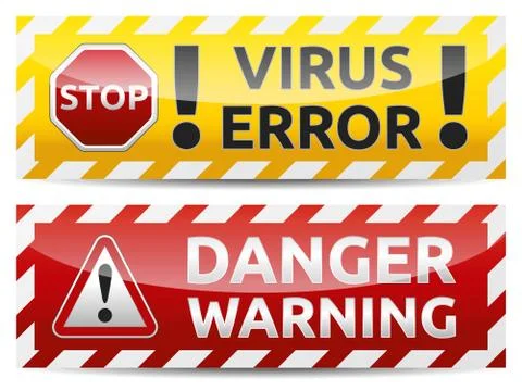 Virus warning danger banner Stock Illustration