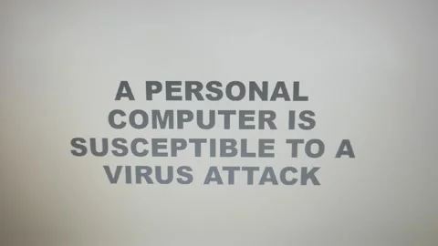 Virus warning, digital error message flashing on screen. Video signal corruption Stock Footage 147251295