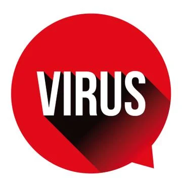 Virus Warning sign label bubble Stock Illustration