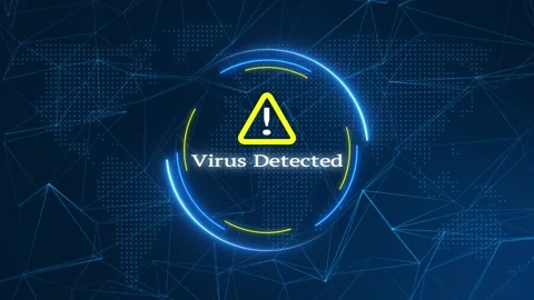Virus Warning Text Effect Technology Background Stock Footage 262598818