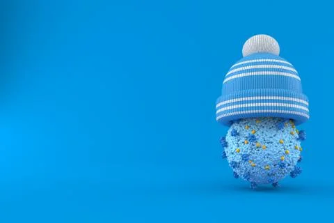 Virus with winter hat Stock Illustration