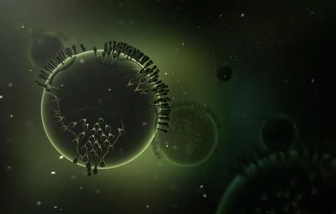 Virus World, 3D Render Illustration of Minimalistic Earth with Viruses Spikes 1 Ilustración de archivo