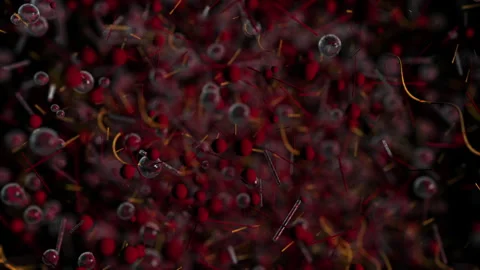 Viruses And Bacteria in a 3D animation Stock Footage 241622284
