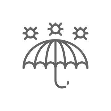 Viruses attack, data protection, antivirus, cyber security line icon. Stockillustratie